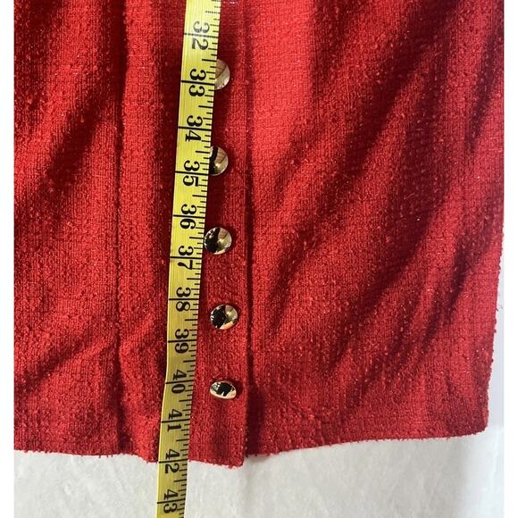 London Times Boucle Sheath Dress 22 W Red Sparkle Tweed Holiday Tweed Classic - Picture 7 of 11